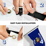 Load image into Gallery viewer, G128 Combo Pack: 6 Ft Tangle Free Aluminum Spinning Flagpole (Black) &amp; Wisconsin WI State Flag 3x5 Ft, LiteWeave Pro Series Printed 300D Polyester  Pole with Flag Included