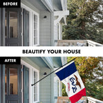 Load image into Gallery viewer, Combo Pack 6 Ft Tangle Free Spinning Flagpole and Iowa IA State Flag 3x5 ft