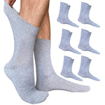 Load image into Gallery viewer, Mens Diabetic Socks Size 9 to 12 Wide Loose Top 6 Pairs Seamless Toe Cotton Diabetic Dress Socks for Men  Shoe Size Light Gray