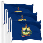 Load image into Gallery viewer, G128 3 Pack: Vermont VT State Flag  3x5 Ft  LiteWeave Pro Series Printed 150D Polyester  Indoor/Outdoor, Vibrant Colors, Brass Grommets, Thicker and More Durable Than 100D 75D Polyester