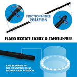 Load image into Gallery viewer, G128 Combo Pack: 6 Ft Tangle Free Aluminum Spinning Flagpole (Black) &amp; Texas TeaStained Flag 3x5 Ft, ToughWeave Pro Series Embroidered 420D Polyester  Pole with Flag Included