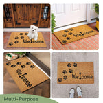 Load image into Gallery viewer, Coir Doormat Front Door Mat with Non Slip PVC Backing Printed Indoor Outdoor Mats for Home &amp; Office Entrance Mats with Hope You Like Dogs Print 30”x17” Beige &amp; Black