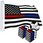 Load image into Gallery viewer, G128 Thin Blue Line Police &amp; Thin Red Line 2x3 FT 10Pack Firefighter Heavy Duty 220GSM Tough Spun Polyester Embroidered US American Flag Brass Grommets Honoring Law Enforcement Officers First Responder