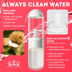 Load image into Gallery viewer, Portable Dog Water Bottle Dispenser 12 Oz 11.8 x 7.9 x 9.2 Inch Pet Water Bottles for Dogs on Walks ABS Dog Travel Water Bottle with Silicone Strap &amp; Cotton Filter