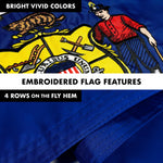 Load image into Gallery viewer, G128  6 Feet Tangle Free Spinning Flagpole (Black) Wisconsin Double Sided Brass Grommets Embroidered 3x5 ft (Flag Included) Aluminum Flag Pole