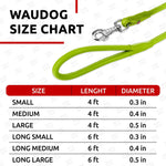 Load image into Gallery viewer, WAUDOG Rolled Leather Dog Leash 4Ft * 0.5 in for Small Medium and Large Dogs Heavy Duty Leather Puppy Leash for Outdoor Walking Running Training Strong Dog Leashes for Large Breed Dogs (Green)