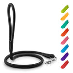 Load image into Gallery viewer, Rolled Leather Dog Leash 4Ft * 0.3 in for Small Medium and Large Dogs Heavy Duty Leather Puppy Leash for Outdoor Walking Running Training Strong Dog Leashes for Large Breed Dogs (Black)