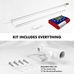 Load image into Gallery viewer, G128 Combo Pack: 5 Ft Tangle Free Spinning Flagpole (Silver) &amp; Georgia Flag 2.5x4 Ft Embroidered 220GSM Spun Polyester, Brass Grommets (Flag Included) Aluminum Flag Pole