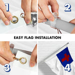 Load image into Gallery viewer, G128 Combo Pack: 5 Ft Tangle Free Aluminum Spinning Flagpole (Silver) &amp; Christian Flag 2.5x4 Ft, ToughWeave Series Embroidered 300D Polyester  Pole with Flag Included