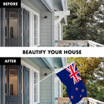 Load image into Gallery viewer, Combo Pack 6 Ft Tangle Free Spinning Flagpole WhiteNew Zealand Flag 3x5 ft