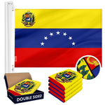 Load image into Gallery viewer, G128 5 Pack: Venezuela 7 Stars Venezuelan Flag  4x6 Ft  Double ToughWeave Series Double Sided Embroidered 210D Polyester  Country Flag, Embroidered Design, Brass Grommets, Heavy Duty, 2ply