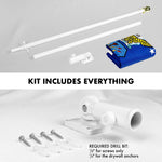 Load image into Gallery viewer, G128  6 Feet Tangle Free Spinning Flagpole (White) US Air Force Double Sided Brass Grommets Embroidered 3x5 ft (Flag Included) Aluminum Flag Pole
