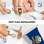 Load image into Gallery viewer, G128 Combo Pack: 6 Ft Tangle Free Aluminum Spinning Flagpole (White) &amp; Idaho ID State Flag 3x5 Ft, LiteWeave Pro Series Printed 300D Polyester  Pole with Flag Included