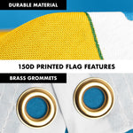 Load image into Gallery viewer, G128 Combo Pack: 6 Ft Tangle Free Spinning Flagpole (White) &amp; South Dakota Flag 3x5 Ft Printed 150D Polyester, Brass Grommets (Flag Included) Aluminum Flag Pole