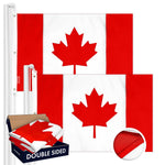 Load image into Gallery viewer, G128 2 Pack: Canada Canadian Flag  5x8 Ft  Double ToughWeave Series Double Sided Embroidered 210D Polyester  Country Flag, Embroidered Design, Indoor/Outdoor, Brass Grommets, Heavy Duty, 3ply
