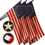 Load image into Gallery viewer, G128 3 Pack: Betsy Ross TeaStained Flag  2.5x4 Ft  ToughWeave Pro Series Pole Sleeve Embroidered 420D Polyester  Historical Flag, Embroidered Design, High Quality, NO Flagpole Included