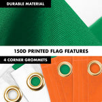 Load image into Gallery viewer, G128 Combo Pack: 6 Ft Tangle Free Aluminum Spinning Flagpole (White) &amp; Ireland Irish Flag 3x5 Ft, LiteWeave Pro Series Printed 150D Polyester, 4 Corner Brass Grommets  Pole with Flag Included
