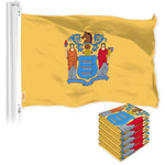 Load image into Gallery viewer, G128 5 Pack: New Jersey NJ State Flag  3x5 Ft  LiteWeave Pro Series Printed 150D Polyester  Indoor/Outdoor, Vibrant Colors, Brass Grommets, Thicker and More Durable Than 100D 75D Polyester