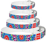 Load image into Gallery viewer, Design Leather Dog Collar for Puppy Small Medium and Large Dogs Boy &amp; Girl Leather Dog Collar Leather Buckle Dog Collar White (7 1 5 9 2 5 Neck 1 2 Wide Flowers 1)