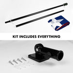 Load image into Gallery viewer, G128  6 Feet Tangle Free Spinning Flagpole (Black) Texas Flag Brass Grommets Spun Polyester 3x5 ft (Flag Included) Aluminum Flag Pole