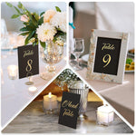 Load image into Gallery viewer, Black Table Numbers 1 30 for Wedding Reception with Gold Foil Table Number Cards 4x6 with Head &amp; Gift Table Restaurant Table Numbers Wedding Numbers for Tables Card Stock Wedding Table Numbers
