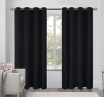 Load image into Gallery viewer, Blackout Curtains for Bedroom Pack of 2 Window Hanging Panels 52 x 84 inch Black