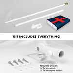Load image into Gallery viewer, G128 Combo Pack: 5 Ft Tangle Free Aluminum Spinning Flagpole (White) &amp; Christian Flag 2x3 Ft, LiteWeave Pro Series Printed 150D Polyester  Pole with Flag Included
