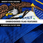 Load image into Gallery viewer, G128  6 Feet Tangle Free Spinning Flagpole (Silver) Utah Double Sided Brass Grommets Embroidered 3x5 ft (Flag Included) Aluminum Flag Pole