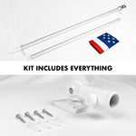 Load image into Gallery viewer, G128  5 Feet Tangle Free Spinning Flagpole (Silver) American Flag Pole Sleeve Embroidered 2x3 ft American Flag Pole Sleeve (Flag Included) Aluminum Flag Pole