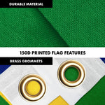 Load image into Gallery viewer, G128 Combo Pack: 6 Ft Tangle Free Aluminum Spinning Flagpole (White) &amp; Saint Vincent and the Grenadines Vincentian Flag  3x5 Ft LiteWeave Pro Series Printed 150D Polyester  Pole with Flag Included