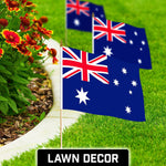 Load image into Gallery viewer, G128 50 Pack Handheld Australia Australian Stick Flags  12x18 In  Printed 150D Polyester, Country Flag, Solid Wooden Stick, Spear Gold Tip