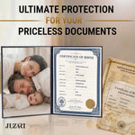 Load image into Gallery viewer, Birth Certificate Holder 8.5x11 Black Faux Leather Document Protector for Records Letter Size Durable Birth Certificate Document Holder Sleeve Protective Keepsake Folder with Gold Foil Cover