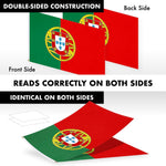 Load image into Gallery viewer, G128 Combo Pack: 6 Ft Tangle Free Aluminum Spinning Flagpole (White) &amp; Portugal Portuguese Flag 3x5 Ft, Double ToughWeave Series Double Sided Embroidered 210D Polyester  Pole with Flag Included
