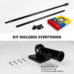 Load image into Gallery viewer, G128 Combo Pack: 6 Ft Tangle Free Spinning Flagpole (Black) &amp; Ecuador Flag 3x5 Ft Printed 150D Polyester, Brass Grommets (Flag Included) Aluminum Flag Pole