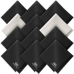 Load image into Gallery viewer, Microfiber Cleaning Cloth for Glasses Eyeglass Phone Screens 12 pcs Black Gray