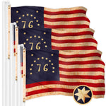 Load image into Gallery viewer, G128 3 Pack: Bennington 76 TeaStained Flag  5x8 Ft  ToughWeave Pro Series Embroidered 420D Polyester  Historical Flag, Embroidered Design, Indoor/Outdoor, Brass Grommets, High Quality