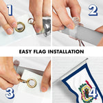 Load image into Gallery viewer, G128 Combo Pack: 6 Ft Tangle Free Spinning Flagpole (Silver) &amp; West Virginia Flag 3x5 Ft Printed 150D Polyester, Brass Grommets (Flag Included) Aluminum Flag Pole