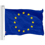 Load image into Gallery viewer, G128 Combo Pack: American USA Flag 3x5 Ft &amp; European Union Flag 3x5 Ft, Both Printed 150D Polyester, Indoor/Outdoor, Brass Grommets