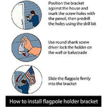 Load image into Gallery viewer, Two Position Fixed Wall Mount Bracket For Flag (NO Flagpole, NO Flag included)