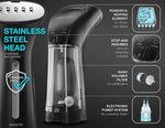 Load image into Gallery viewer, Steamer for Clothes Hand Held Portable Travel Garment Black Metal Steam Head