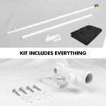 Load image into Gallery viewer, 6 Feet Tangle Free Spinning Flagpole (White) All Black USA American Flag Brass Grommets Embroidered 3x5 ft (Flag Included) Aluminum Flag Pole