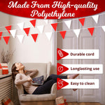 Load image into Gallery viewer, Triangle Banner Flags for Party Supplies   100ft White and Red Party Decorations Carnival Pennant Banner Flags on String