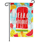 Load image into Gallery viewer, G128 Garden Flag Hello Summer Watermelon Popsicle  12x18 Inch  Printed Blockout Polyester  Summer Decoration