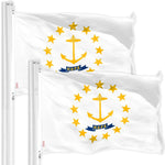 Load image into Gallery viewer, G128 2 Pack: Rhode Island RI State Flag  3x5 Ft  Printed 150D Polyester  Indoor/Outdoor, Vibrant Colors, Brass Grommets, Quality Polyester, Much Thicker More Durable Than 100D 75D Polyester