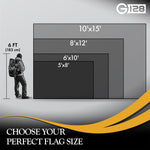 Load image into Gallery viewer, G128 Combo Pack: American USA Flag 5x8 Ft &amp; Indiana Flag 5x8 Ft, Both Embroidered SPUN Polyester, Indoor/Outdoor, Brass Grommets