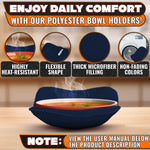 Load image into Gallery viewer, 4 Pcs Microwave Bowl Cozy Holders – Deep Navy Blue Microwave Bowl Holders for Hot Food Protect Hands from Hot Dishes – Soft &amp; Heat Resistant Fabric for Safe Heating &amp; Convenient Use in the Kitchen