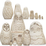 Load image into Gallery viewer, Owl Craft Blank Russian Nesting Dolls Set 7 pcs Unfinished Wood Crafts Paint