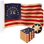 Load image into Gallery viewer, 5 Pack Bennington 76 Tea Stained Flag 1x1.5 Ft Embroidered 420D Polyester