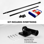 Load image into Gallery viewer, G128 Combo Pack: 6 Ft Tangle Free Aluminum Spinning Flagpole (Black) &amp; Costa Rica Costa Rican Flag 3x5 Ft, ToughWeave Series Embroidered 300D Polyester  Pole with Flag Included