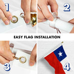 Load image into Gallery viewer, G128 Combo Pack: 6 Ft Tangle Free Aluminum Spinning Flagpole (White) &amp; Chile Chilean Flag 3x5 Ft, ToughWeave Series Embroidered 300D Polyester  Pole with Flag Included